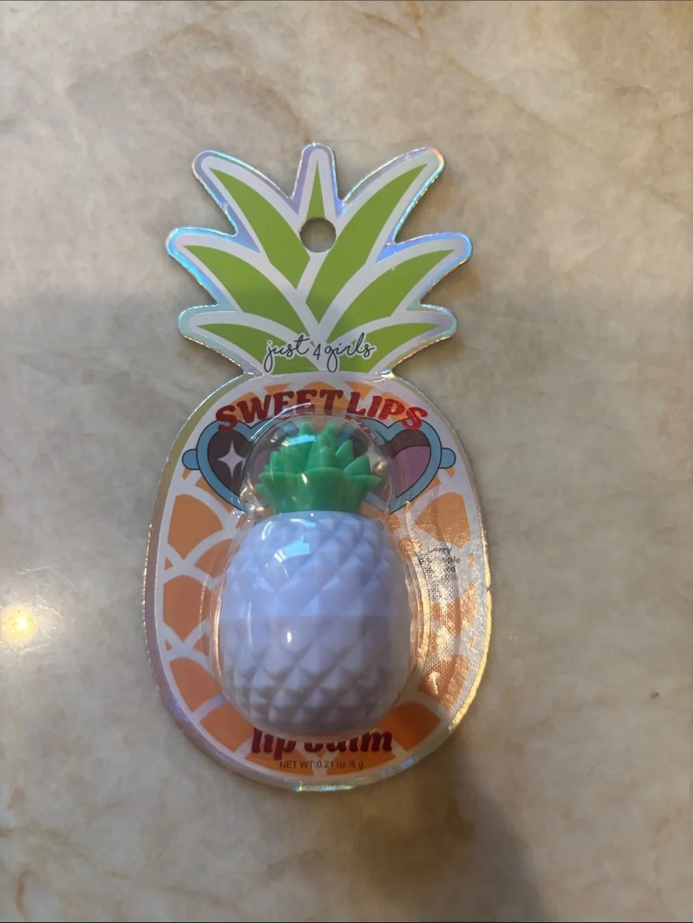 Pineapple Lip Balm - White & Yellow with Green Top
